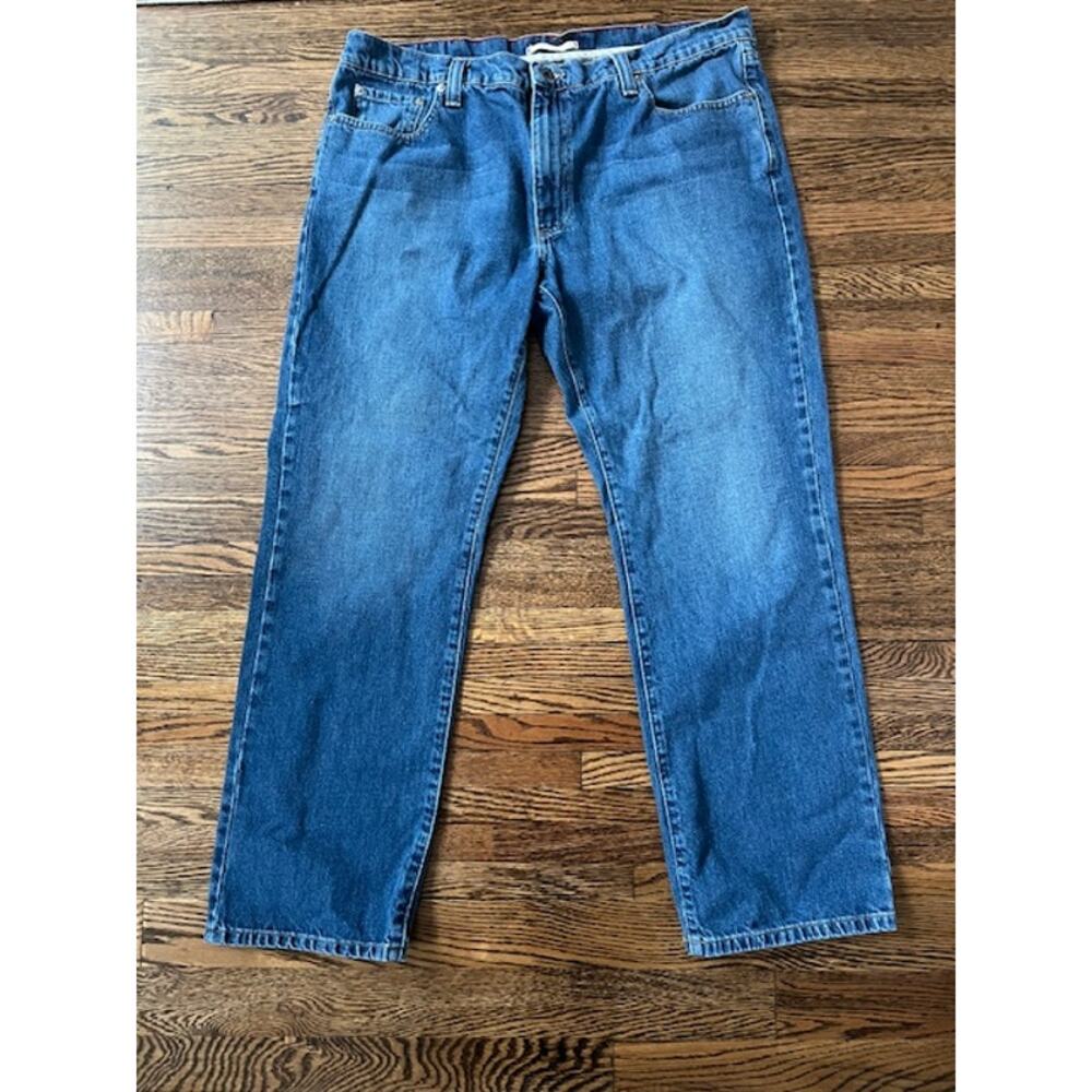 LL Bean Mens 38x30 Standard Fit Jeans Denim Zip Dark Wash